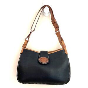 Vintage Dooney & Bourke Shoulder Bag Handbag Purse Black Brown Adjustable EUC